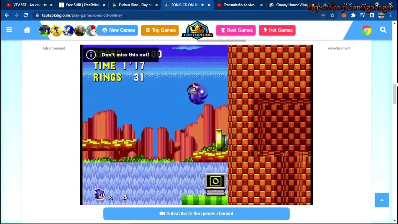 Transmissão ao vivo de Tempo final SONIC CD ONLINE