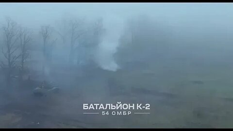 Ukrainian Tank, working on Russian positions