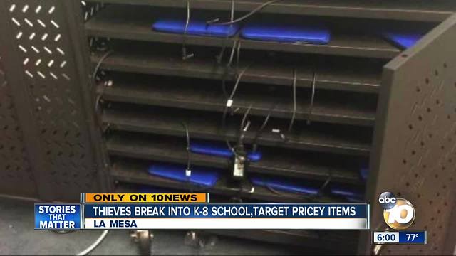 Thieves break into La Mesa K-8 school, target pricey items