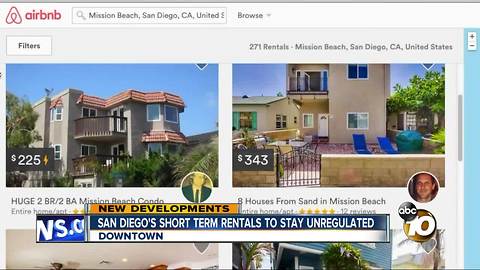 San Diego's short-term rentals remain unregulated