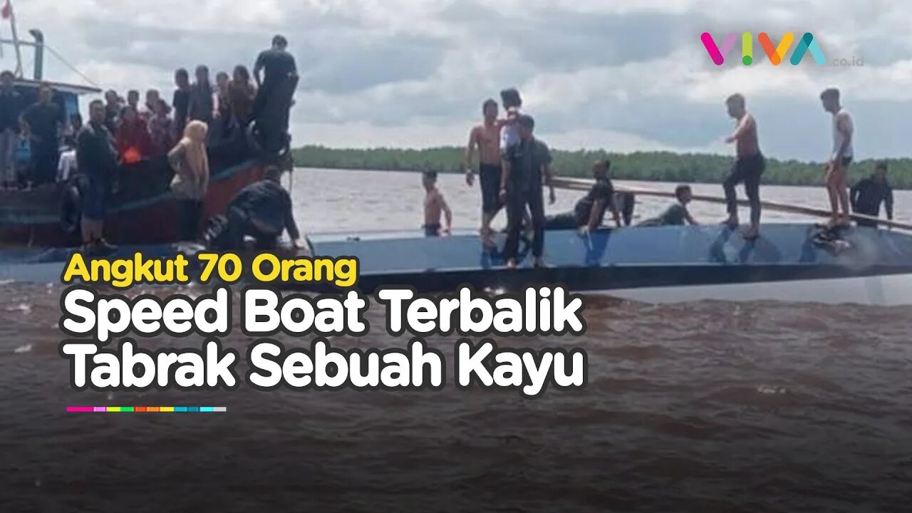 Sempat Terekam Kamera, Kapal Speed Boat Tujuan Tanjung Pinang Terbalik