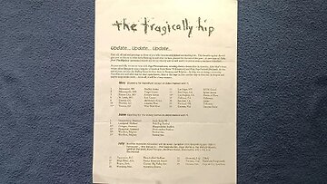 MEDIA REVIEW: the tragically hip, May 1995 Newsletter. Canadian rock band