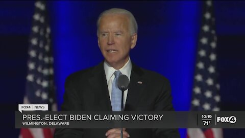 President-elect Joe Biden claiming victory