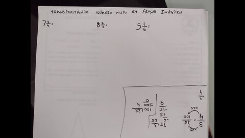 TRANSFORMANDO NÚMERO MISTO EM FRAÇÃO IMPRÓPRIA (E vice-versa)