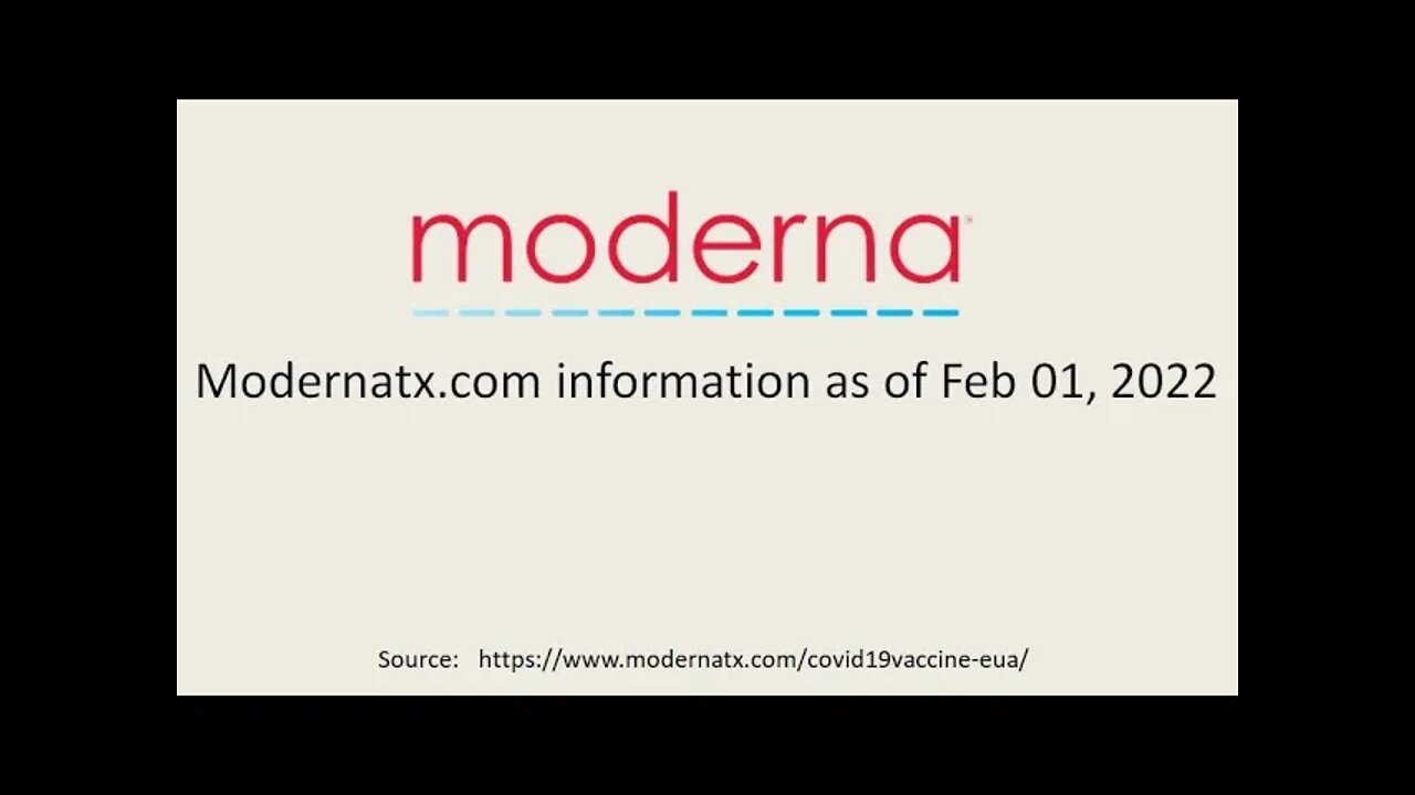 Moderna's website shows 'not approved'