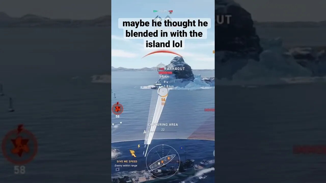 He ran into the island but didn’t move (World of warships legends)