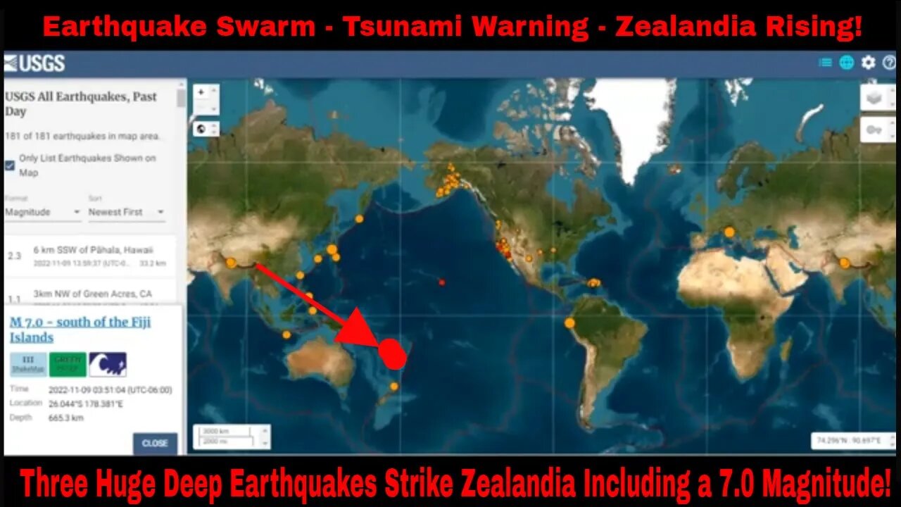 Three Huge Deep Earthquakes Pop Off November 9th 2022! Zealandia!