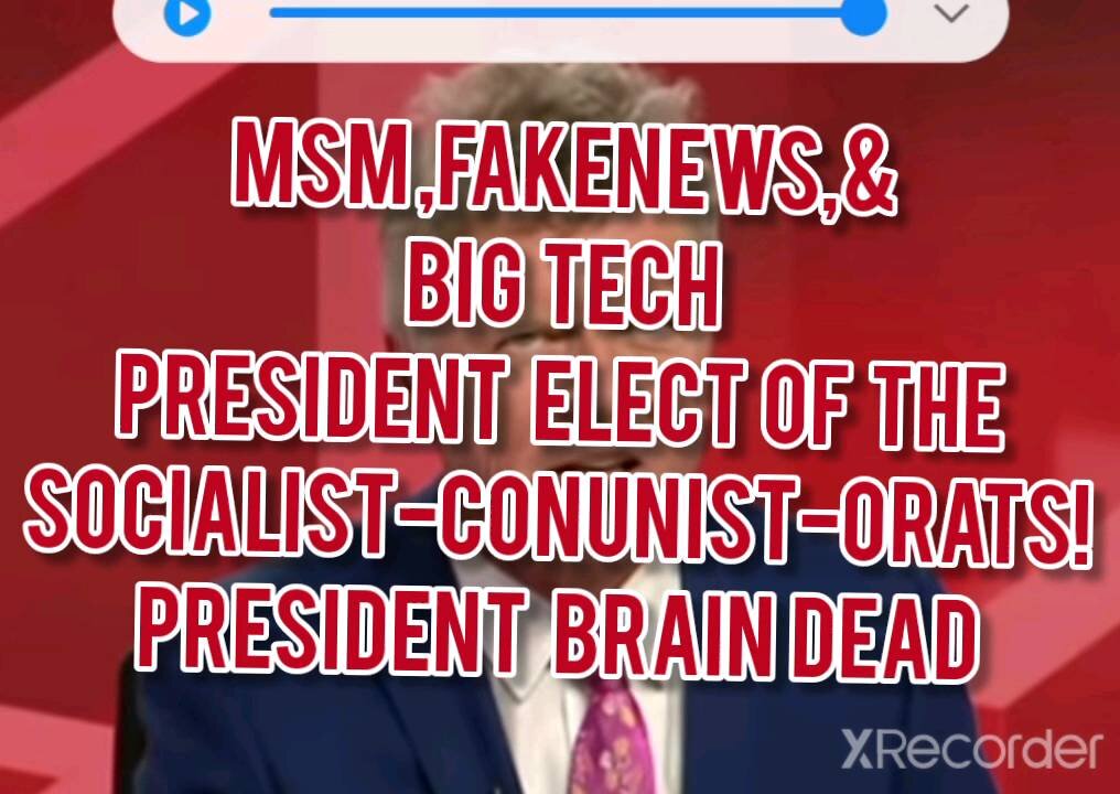 MSM,FAKE NEWS, & BIG TECH'S PRESIDENT ELECT