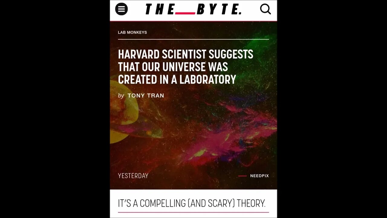Harvard Scientist Claims Universe Was Created In A Lab Paranormal News