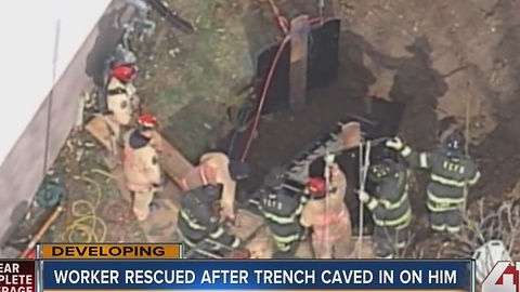 KCFD free man stuck in trench