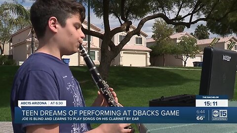 Teen dreams of performing clarinet at D-backs game