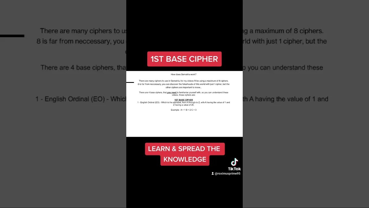 What is Gematria? - 1ST BASE CIPHER - WWW.LINKTREE.COM/ROXIMUSPRIME95