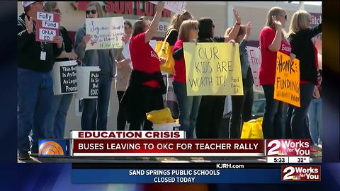 Buses to leave Tulsa area toward OKC for teacher rally