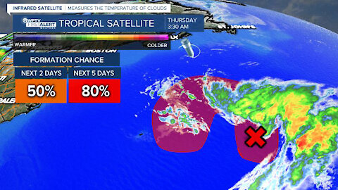 Area of low pressure could become Subtropical Storm Ana