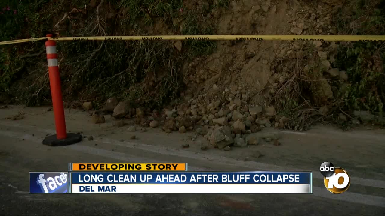 Del Mar bluff collapses feet from ocean view homes