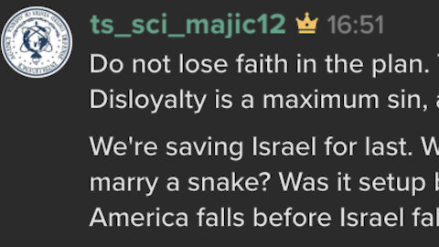 DO NOT LOSE FAITH IN THE PLAN 🇺🇸 Majestic 12 Keybase short thread @ts_sci_majic12