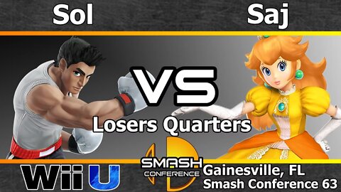 Noble|Sol (Little Mac) vs. Saj (Peach & Zero Suit) - Losers Quarters - SC63