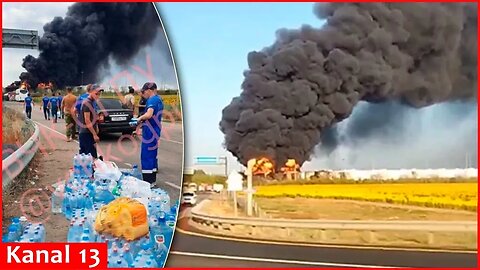 Russia is helpless in face of fire at oil base in Rostov -Oil spill going on for 3 days is expanding