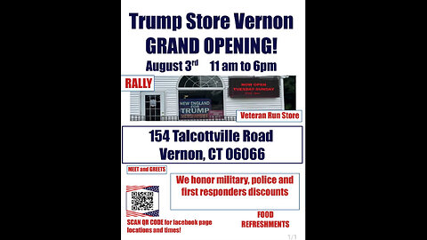 Trump Store opening and Flag waving in Vernon CT