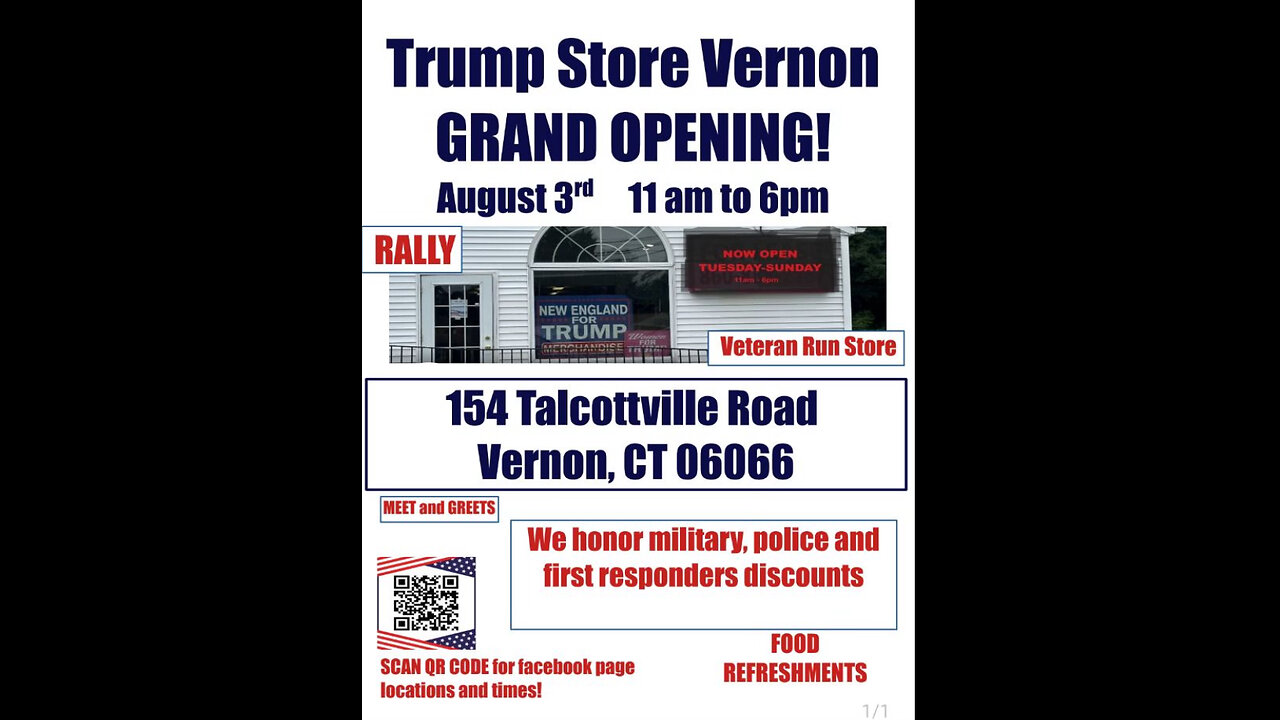 Trump Store opening and Flag waving in Vernon CT