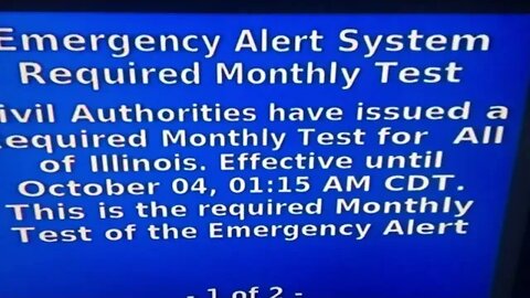 Emergency Alert System Test WGN Channel 9 Chicago Tuesday morning after midnight October 4th 2022