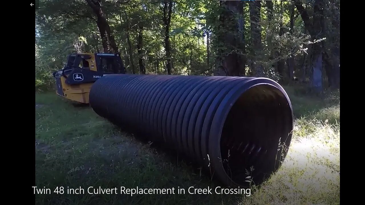 Twin 48 inch Culvert Replacement in Creek Crossing