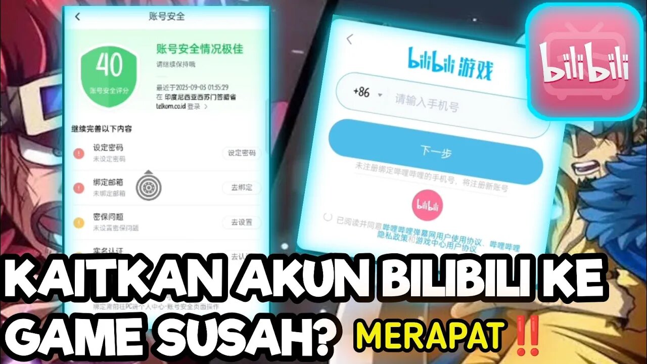 CARA LOGIN BILIBILI DENGAN PASSWORD DAN KAITKAN AKUN DENGAN EMAIL - LOGIN GAME CN EASY