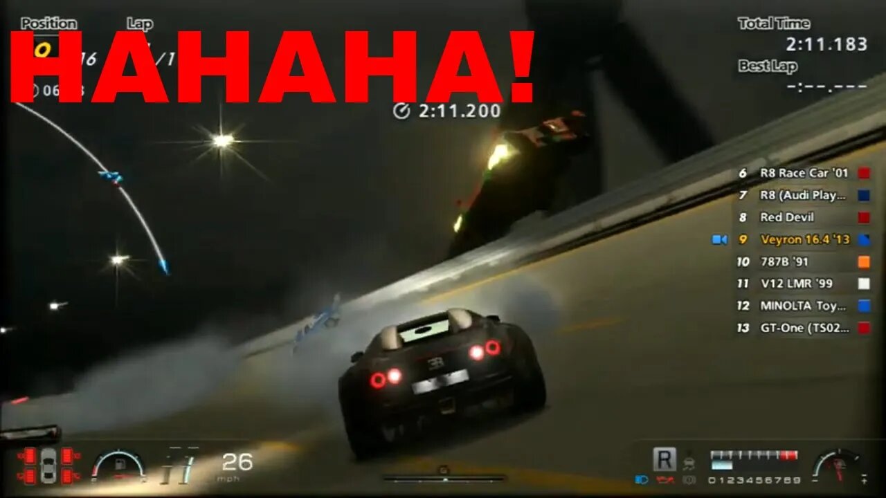 Gran Turismo 6 Like the Wind! Crashes, Fails, Spins, and Collisions with the Bugatti Veyron Part 159