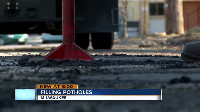 Milwaukee potholes under repair after warming weather