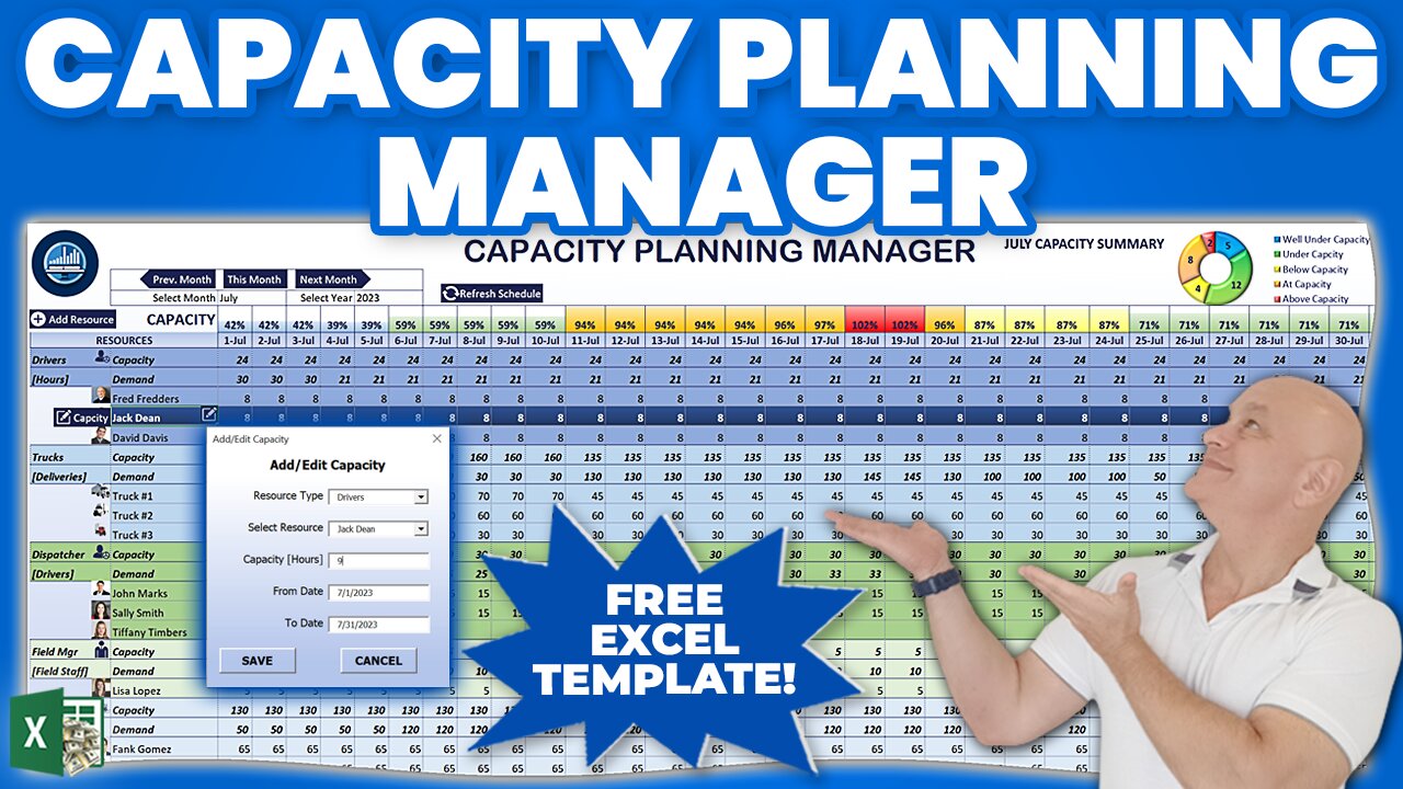 How To Create A Capacity Planning Manager In Excel From Scratch + FREE TEMPLATE