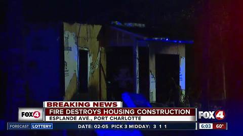 Fire destroys three houses being built in Port Charlotte