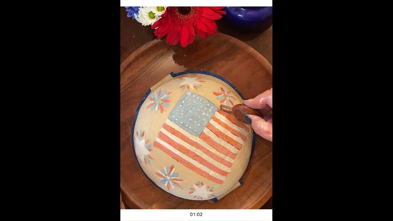 Painting the American Flag on Sourdough with a 3D Twist! 🇺🇸