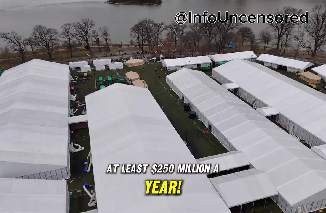 Drone Footage From Inside Randall's Island Illegal Migrant Center In New York