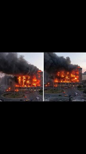 Enormous fire engulfs entire apartment building in Valencia, Spain