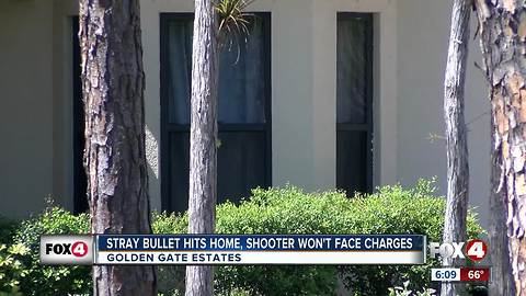 Stray bullet hits home, comes close to hitting family inside