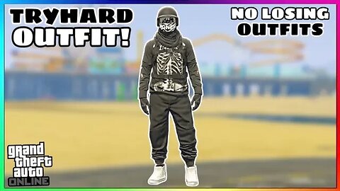 Easy Black Joggers Ripped Shirt Glitch Tryhard Modded Outfit (No Transfer) (GTA Online)