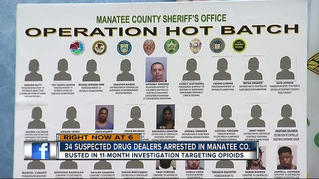 Dozens arrested in drug bust as Manatee County cracks down on fentanyl