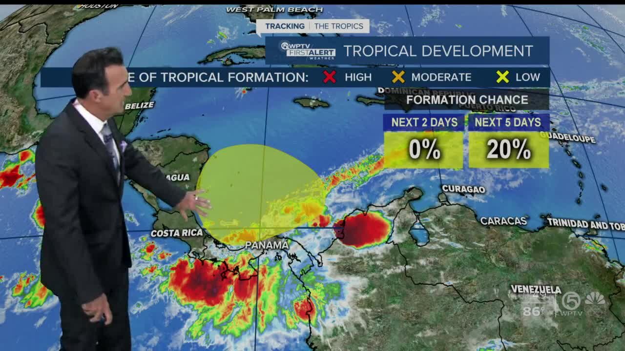 NHC watching area in southwest Caribbean Sea for tropical development