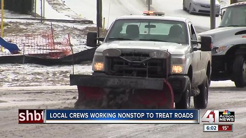 KCK street crews working late Thursday to salt side streets