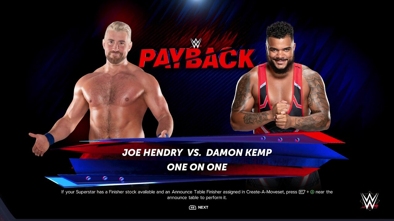 WWE 2k24 Joe Hendry vs Damon Kemp