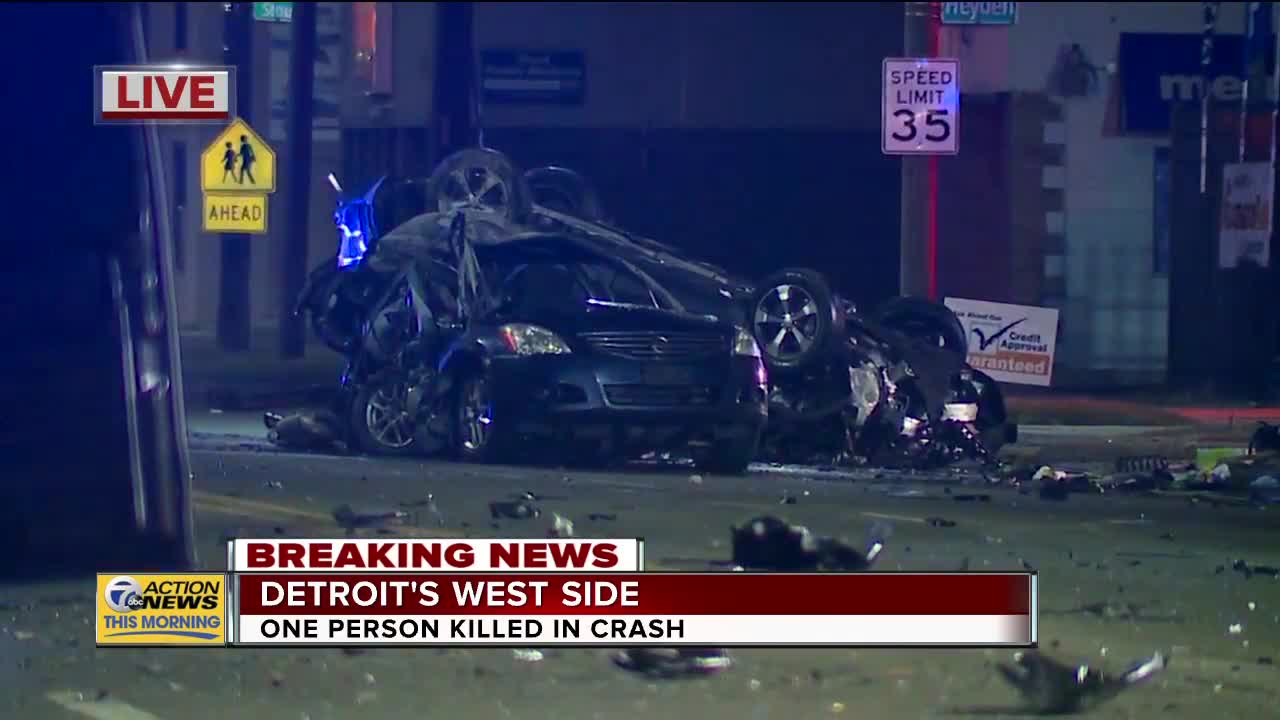 One person killed in crash on Detroit's west side