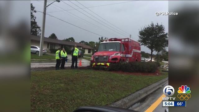 Ambulance crashes in Port St. Lucie