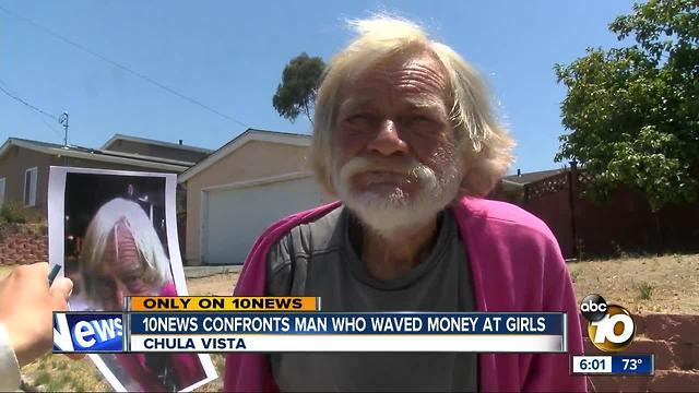 10News confronts man who waved money at girls