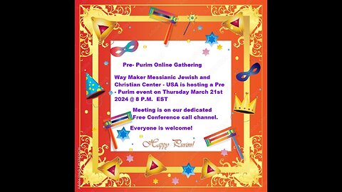 Pre-Purim Live Gathering 2024-5784