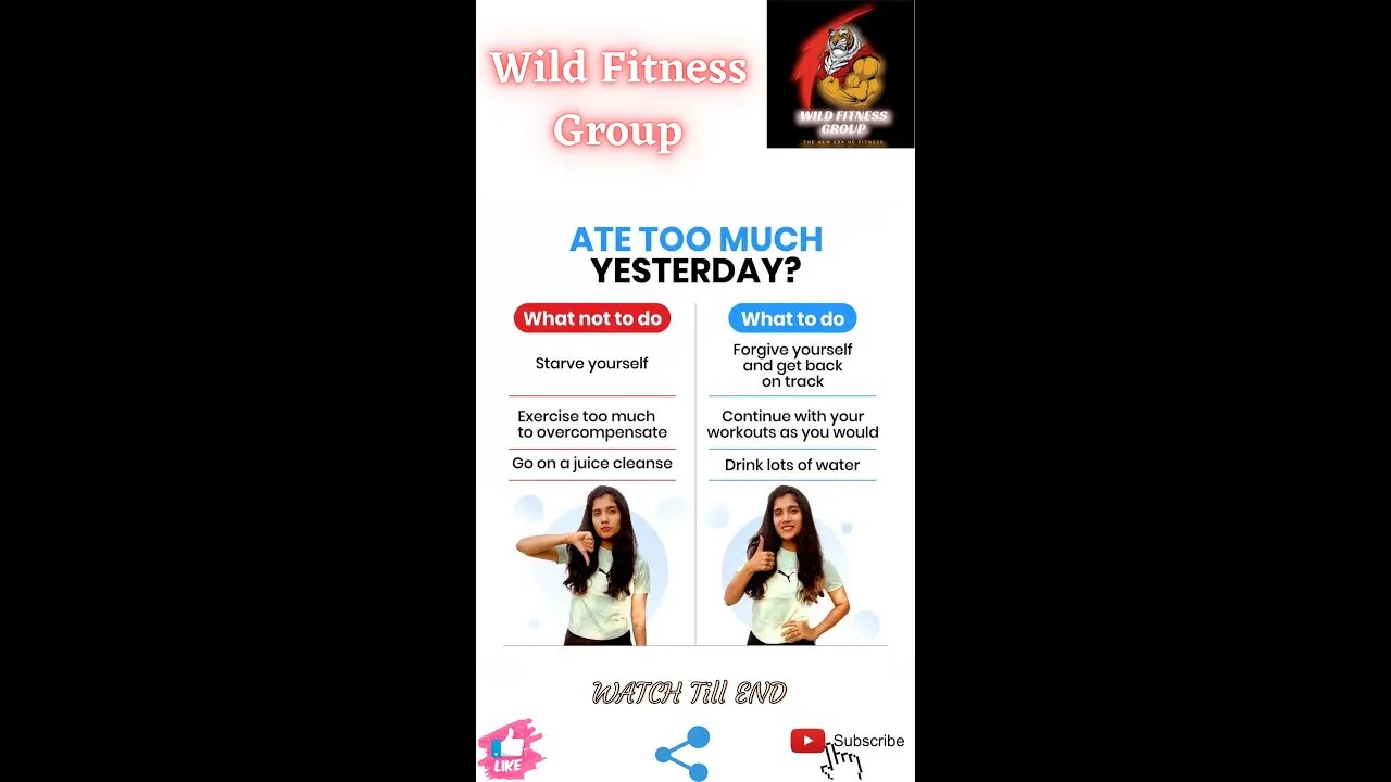 🔥Ate too much yesterday: what not to do v/s what to do🔥#fitness🔥#wildfitnessgroup🔥#shorts🔥