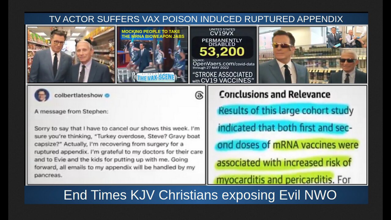 TV ACTOR SUFFERS VAX POISON INDUCED RUPTURED APPENDIX