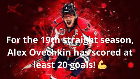 For the 19th straight season, Alex Ovechkin has scored at least 20 goals! 💪