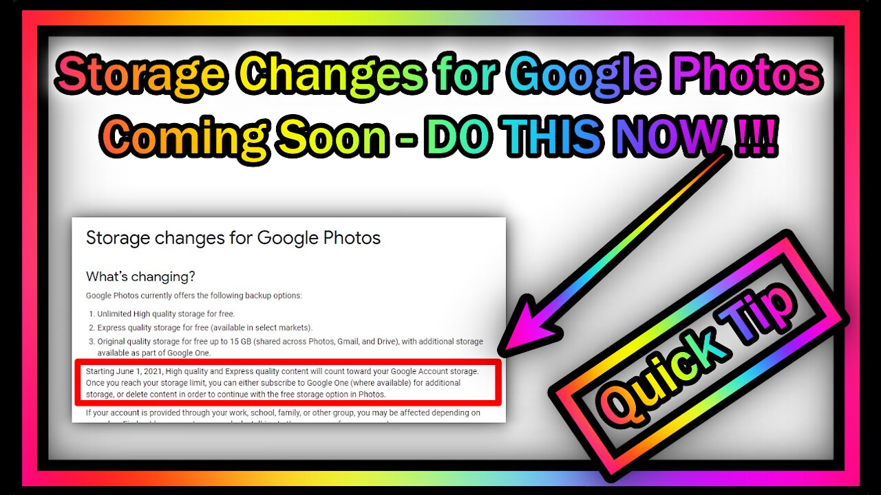 Storage Changes for Google Photos Coming Soon - DO THIS NOW Before it's too late !!!