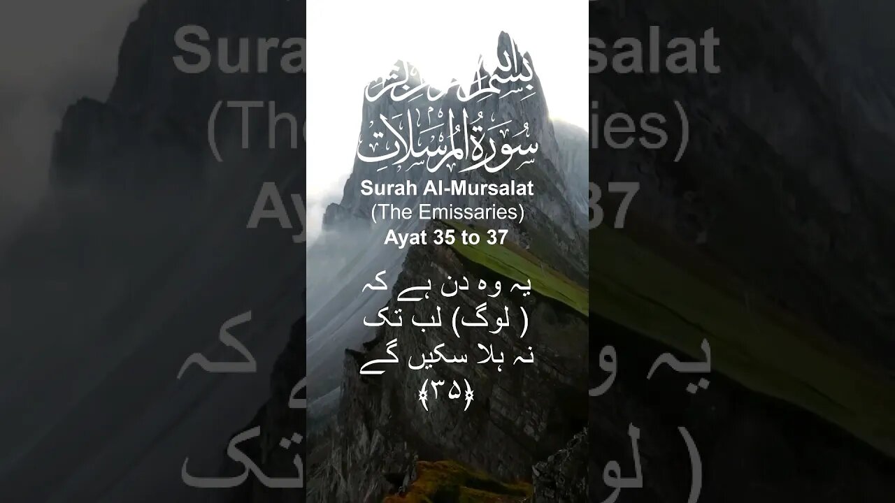 Surah Al Mursalat in Urdu Translation Ayat35to37 #youtube#youtubeshorts#ytshorts#viral#shorts#short