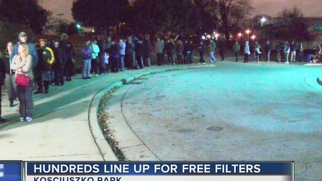 Hundreds of people line up for free water filters in Milwaukee